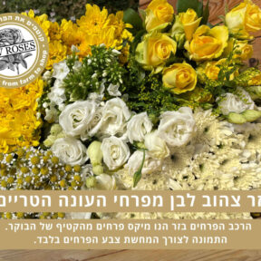 זר צהוב לבן לבחירת המעצב (תמונה להמחשה)