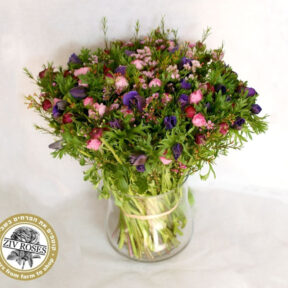 זר פרחי שדה טיפות הגשם